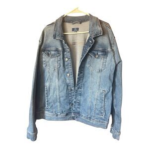 George Men’s Denim Jacket Light Wash Large (42-44)